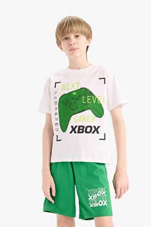 DeFacto Erkek Çocuk Xbox Pijama Takımı Kısa Kollu Üst Beli Lastikli Şort E0345A825HSWT34