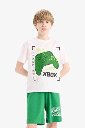 DeFacto Erkek Çocuk Xbox Pijama Takımı Kısa Kollu Üst Beli Lastikli Şort E0345A825HSWT34