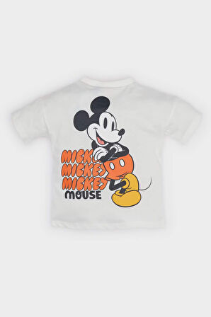 DeFacto Erkek Bebek Disney Mickey & Minnie Kısa Kollu Tişört E7175A525SMER85