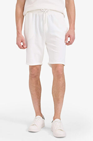Erkek Regular Fit Basic Düz Bermuda Şort