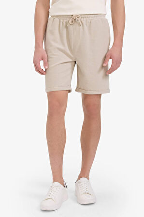 Erkek Regular Fit Basic Düz Bermuda Şort