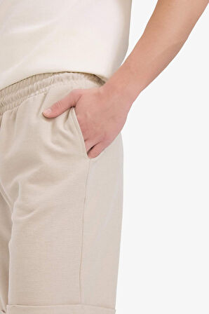 Erkek Regular Fit Basic Düz Bermuda Şort