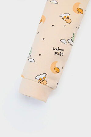 DeFacto Erkek Bebek Pijama Takımı Dinazor Desenli Uzun Kollu Üst Beli Lastikli Uzun Alt E6938A525SPBG744