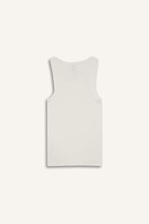 Slim Fit Dar Kesim Basic Düz Yuvarlak Yaka Fitilli Kaşkorse Atlet