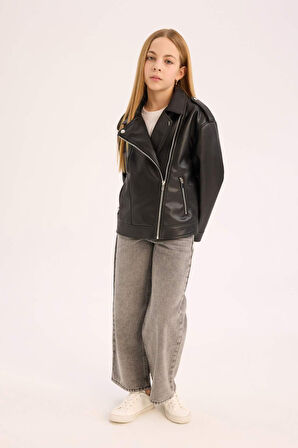 Kız Çocuk Su İtici Ceket Yaka Mont