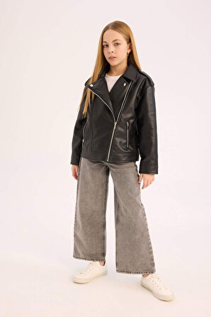 Kız Çocuk Su İtici Ceket Yaka Mont