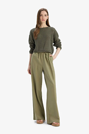 Regular Fit Bisiklet Yaka Basic Düz Triko  Kazak