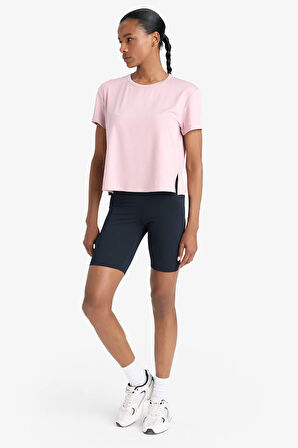 DeFactoFit Bisiklet Yaka Sporcu Kısa Kollu Tişört E2540AX25SMPN694