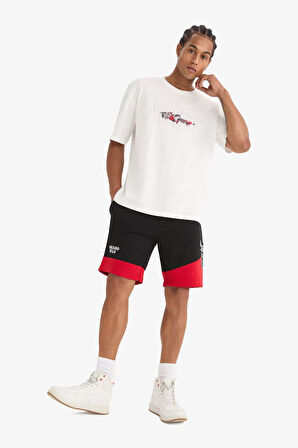 DeFactoFit NBA Chicago Bulls Standart Fit Düz Paça Şort B9894AX25SPBK81