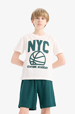 Erkek Çocuk 2'li Takım Baskılı Kısa Kollu Tişört Şort