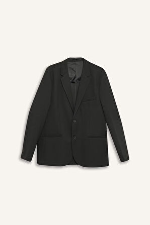 DeFacto Slim Fit Dar Kesim Yarım Astar Blazer Ceket E3447AX25SMBK27