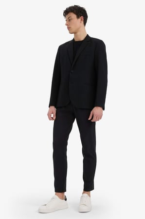 DeFacto Slim Fit Dar Kesim Yarım Astar Blazer Ceket E3447AX25SMBK27