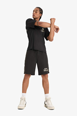 DeFactoFit NBA Chicago Bulls Standart Fit Kısa Paça Şort E0365AX25SPBK81