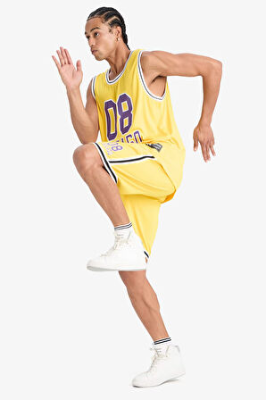 DeFactoFit Hızlı Kuruyan Standart Fit Sporcu Esnek Bantlı Paça Şort E4402AX25HSYL93