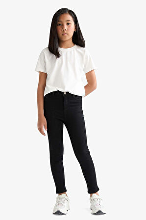 Kız Çocuk Okula Dönüş Skinny Fit Dar Paça Jean Pantolon