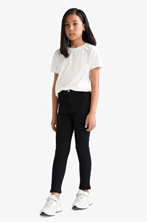 Kız Çocuk Okula Dönüş Skinny Fit Dar Paça Jean Pantolon
