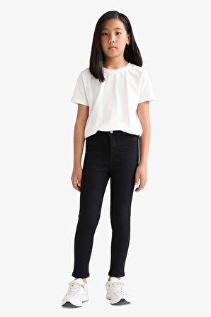 Kız Çocuk Okula Dönüş Skinny Fit Dar Paça Jean Pantolon