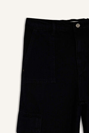 Kız Çocuk Wide Leg Kargo Geniş Paça Jean Pantolon