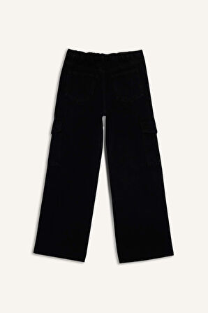 Kız Çocuk Wide Leg Kargo Geniş Paça Jean Pantolon