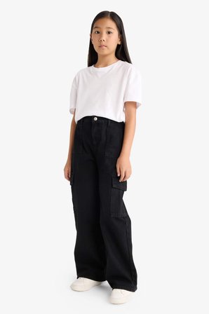 Wide Leg Kargo Geniş Paça Jean Pantolon Kız Çocuk E5880A825AUNM36