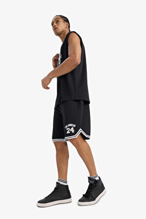 DeFactoFit Hızlı Kuruyan Standart Fit Sporcu Kısa Paça Ağır Kumaş Şort A1694AX25HSBK81