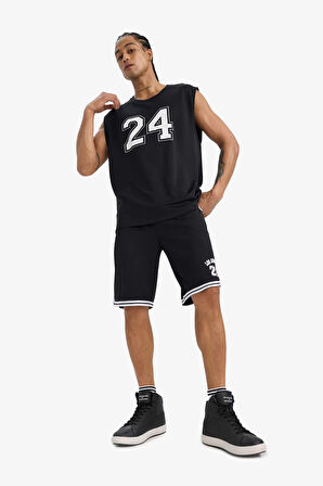 DeFactoFit Hızlı Kuruyan Standart Fit Sporcu Kısa Paça Ağır Kumaş Şort A1694AX25HSBK81