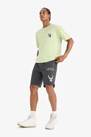 DeFactoFit NBA Milwaukee Bucks Standart Fit Kısa Paça Şort E0211AX25SPAR231