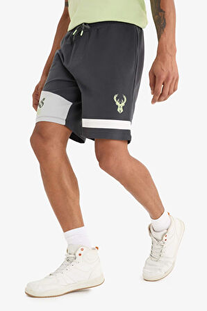DeFactoFit NBA Milwaukee Bucks Standart Fit Kısa Paça Şort E0212AX25SPAR231