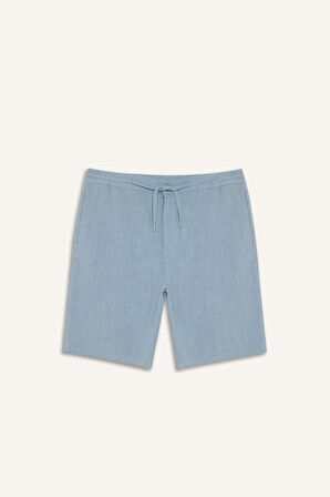 DeFacto %100 Pamuk Relax Fit Cepli Keten Görünümlü Bermuda Şort C7381AX25SMBE524