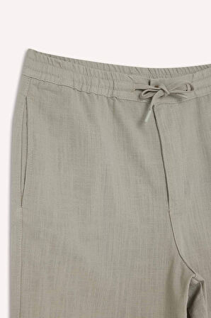 DeFacto %100 Pamuk Relax Fit Cepli Keten Görünümlü Bermuda Şort C7381AX25SMKH418