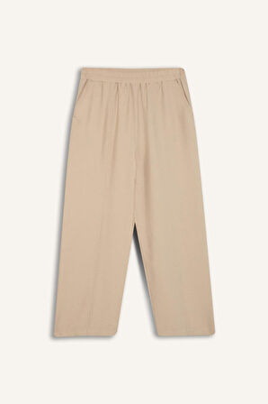 Esnek Belli Basic Düz Harem Pantolon