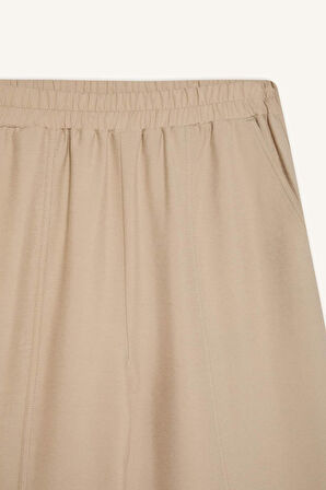 Esnek Belli Basic Düz Harem Pantolon