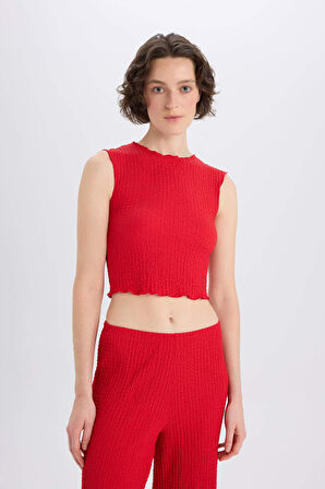 DeFacto Slim Fit Dar Kesim Bisiklet Yaka Bürümcük Atlet E0999AX25SPRD117