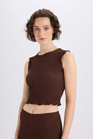 DeFacto Slim Fit Dar Kesim Bisiklet Yaka Bürümcük Atlet E0999AX25SPBN341