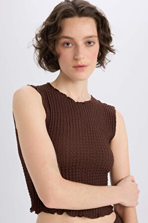 DeFacto Slim Fit Dar Kesim Bisiklet Yaka Bürümcük Atlet E0999AX25SPBN341