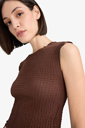 Slim Fit Dar Kesim Bisiklet Yaka Bürümcük Atlet