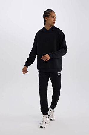 DeFactoFit NBA Wordmark Kalın Jogger Eşofman Altı Standart Fit Cepli Lastikli Paça D6576AX25SPBK81