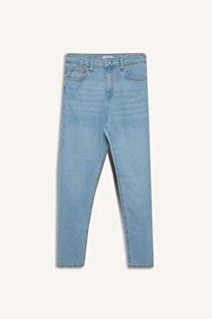 Comfort Mom Yüksek Bel Kısa Paça Jean Pantolon