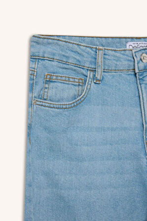 Comfort Mom Yüksek Bel Kısa Paça Jean Pantolon