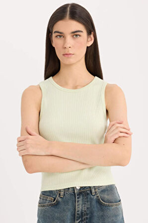 DeFacto Slim Fit Dar Kesim Halter Yaka Basic Düz Fitilli Kaşkorsel Atlet A8859AX25SPGN764