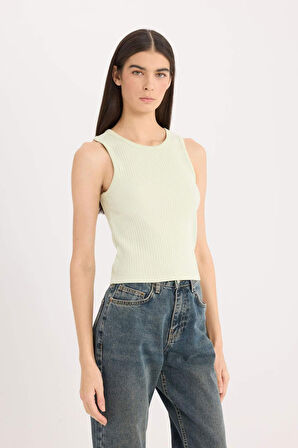 DeFacto Slim Fit Dar Kesim Halter Yaka Basic Düz Fitilli Kaşkorsel Atlet A8859AX25SPGN764