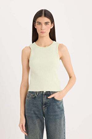 DeFacto Slim Fit Dar Kesim Halter Yaka Basic Düz Fitilli Kaşkorsel Atlet A8859AX25SPGN764