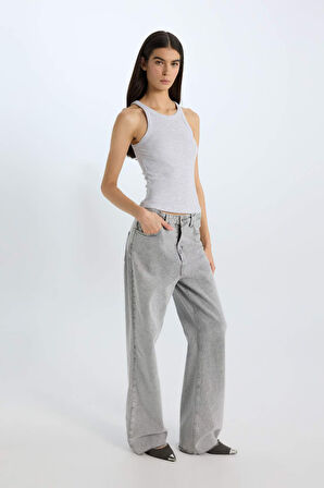 Slim Fit Dar Kesim Halter Yaka Fitilli Kaşkorse Atlet