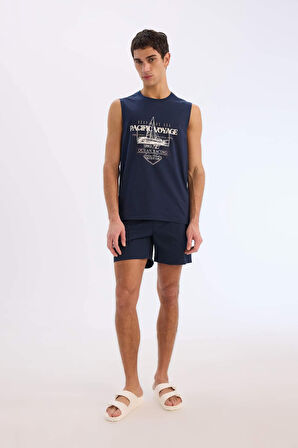 DeFacto File Astarlı Önü Düğmeli Kısa Boy Deniz Şortu E0904AX25HSNV256