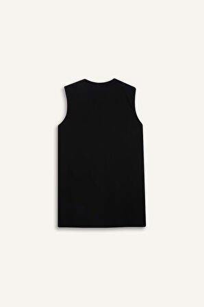 Regular Fit Bisiklet Yaka Basic Düz Kolsuz Tişört