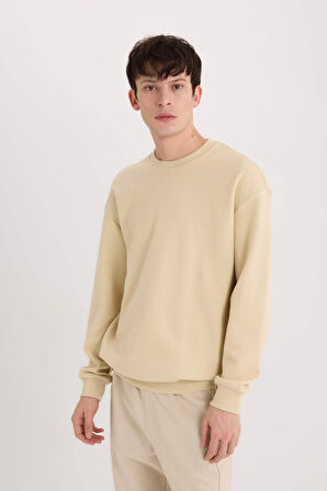 DeFacto Boxy Fit Bisiklet Yaka Pike Sweatshirt E1519AX25SPBG155