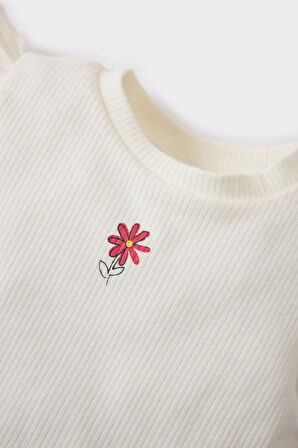 DeFacto Kız Bebek 2'li Takım Kısa Kollu Tişört Beli Lastikli Çiçekli Şort E8387A525SMER105