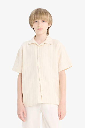 DeFacto Erkek Çocuk Oversize Geniş Kalıp Polo Yaka Kısa Kollu Gömlek E5831A825HSBG33