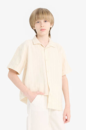 DeFacto Erkek Çocuk Oversize Geniş Kalıp Polo Yaka Kısa Kollu Gömlek E5831A825HSBG33