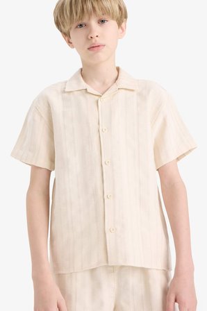 DeFacto Oversize Geniş Kalıp Polo Yaka Kısa Kollu Gömlek Erkek Çocuk E5831A825HSBG33
